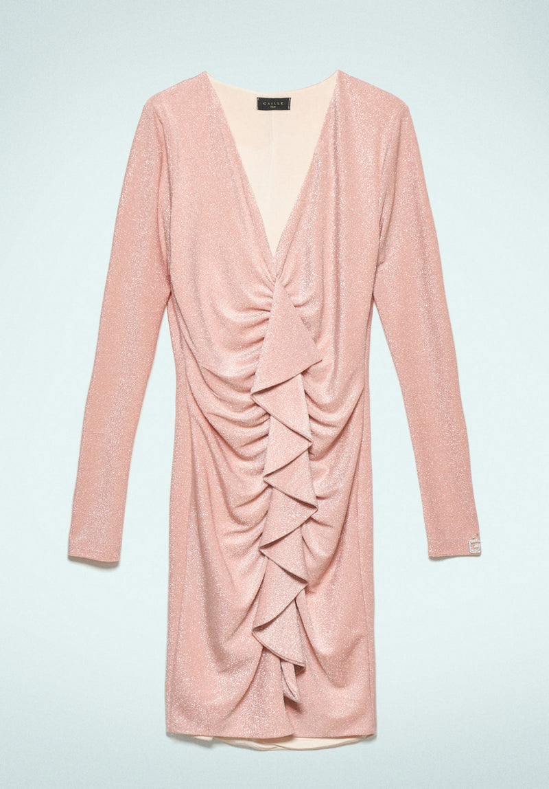 Abito Corto In Jersey Lurex Rosa Cipria - Gaëlle Paris

SKU: GBDM20192-V1