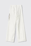 Pantalone boy over loose fit con catene strass • Off white - Gaëlle Paris