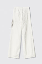 Pantalone boy over loose fit con catene strass • Off white - Gaëlle Paris