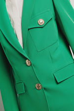 Giacca monopetto sfiancata in cady • Verde - Gaëlle Paris