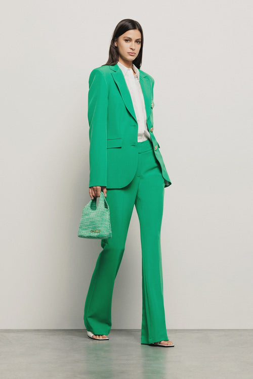 Giacca monopetto sfiancata in cady • Verde - Gaëlle Paris