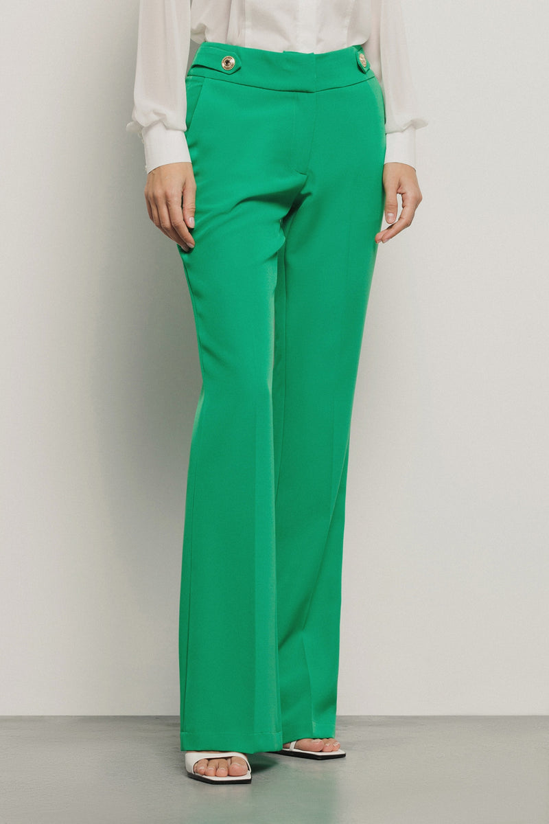 Pantalone a trombetta in cady • Verde - Gaëlle Paris