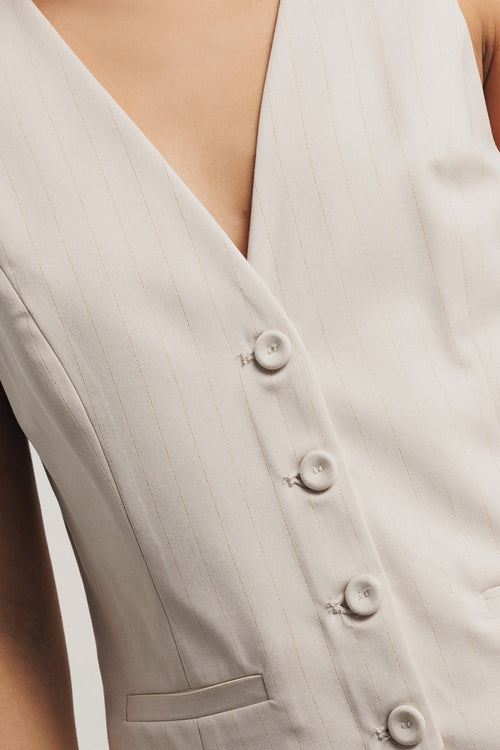 Gilet monopetto gessato • Gesso - Gaëlle Paris