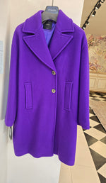 PINKO cappotto medio lungo viola in lana