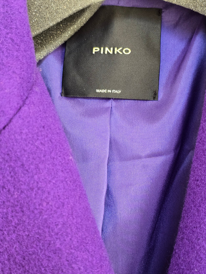 PINKO cappotto medio lungo viola in lana