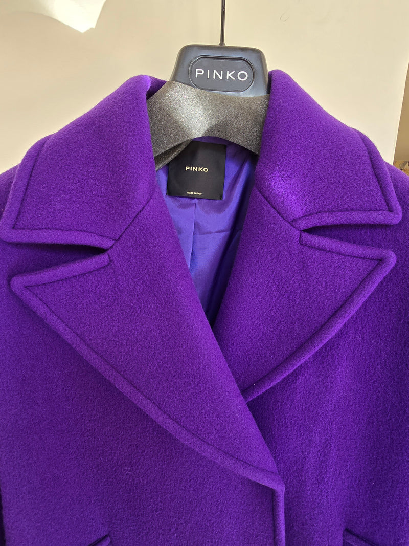 PINKO cappotto medio lungo viola in lana