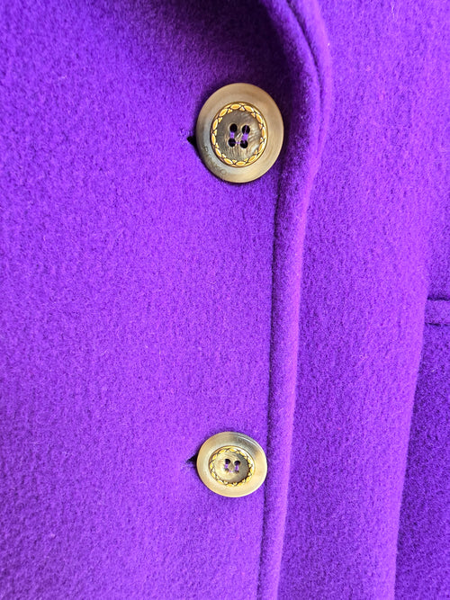PINKO cappotto medio lungo viola in lana