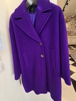 PINKO cappotto medio lungo viola in lana
