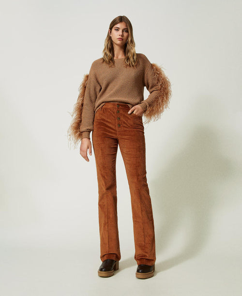 Pantaloni flare in velluto a coste