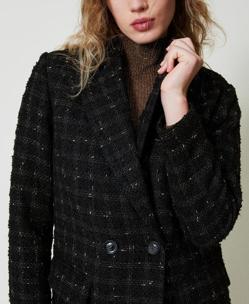 TWIN SET Cappotto bouclé a disegno check