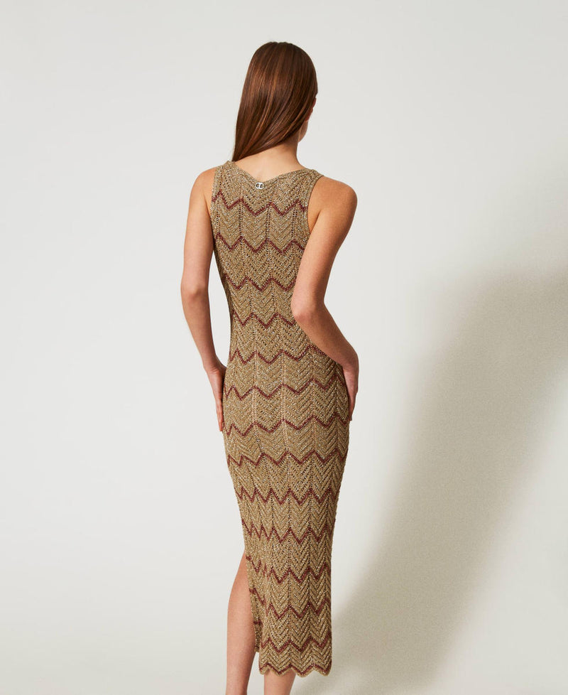 Abito longuette in maglia bicolore
