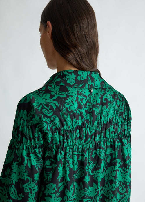 Liu jo blusa fantasia nera e verde