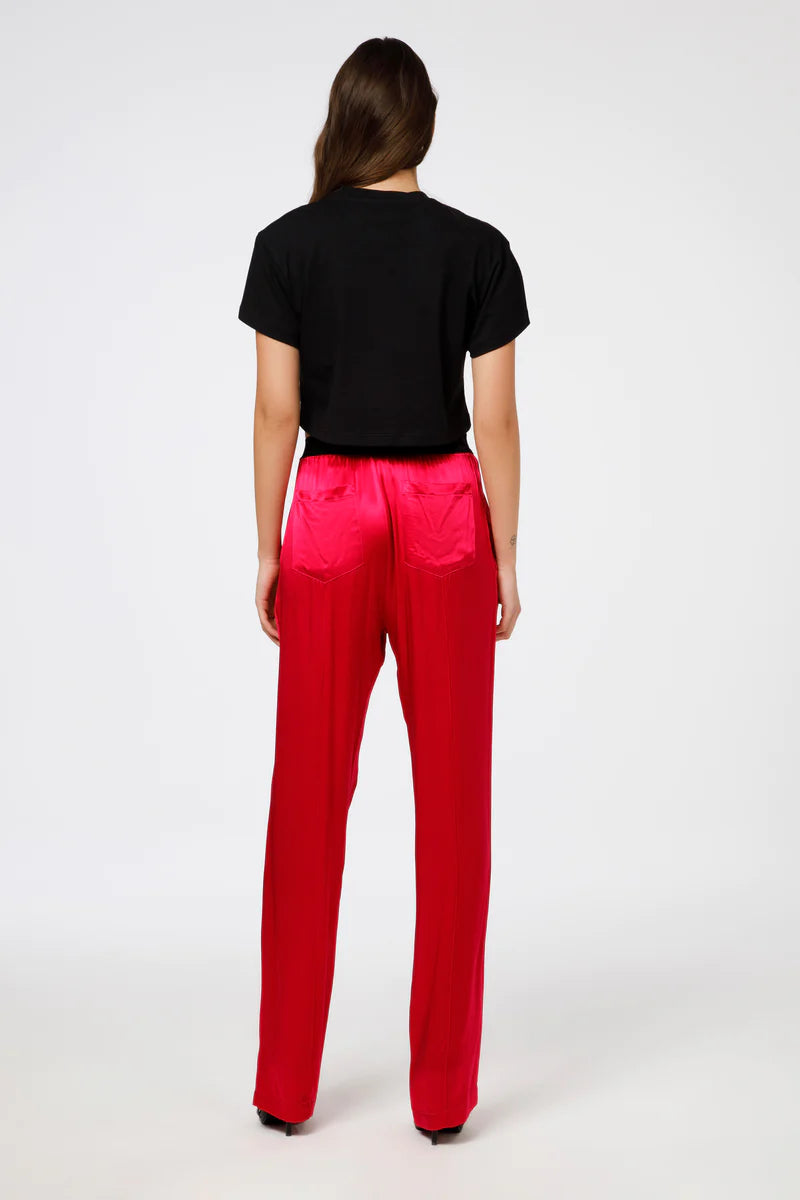 Pantalone raso - fucsia -