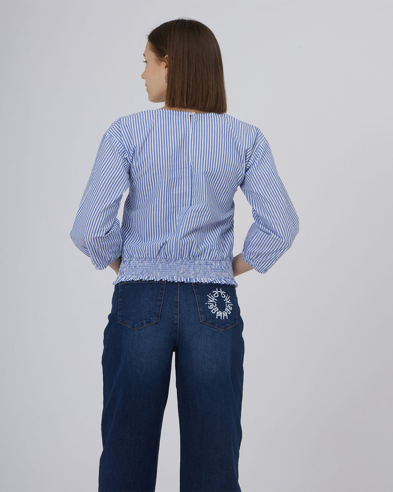 CAMICIA A RIGHE CON APPLICAZIONI