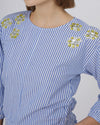 CAMICIA A RIGHE CON APPLICAZIONI