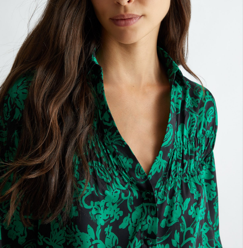 Liu jo blusa fantasia nera e verde