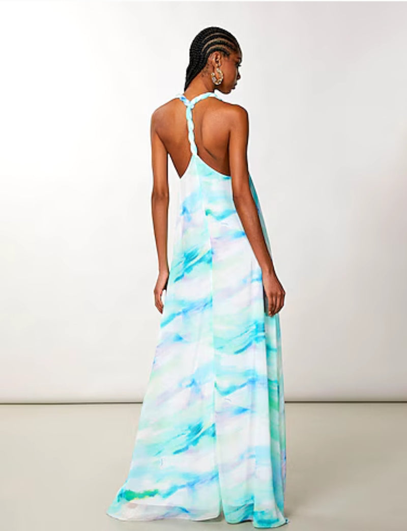 Abito lungo in chiffon Azzurro Patrizia Pepe