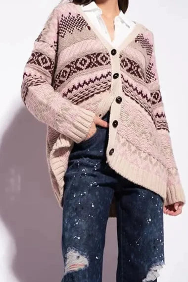 FRAGOLINO CARDIGAN JACQUARD PINKO