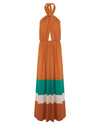 Sfizio Lunga patchwork Vestito con nodo