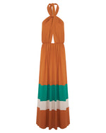 Sfizio Lunga patchwork Vestito con nodo