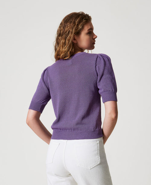 Maglia con maniche arricciate