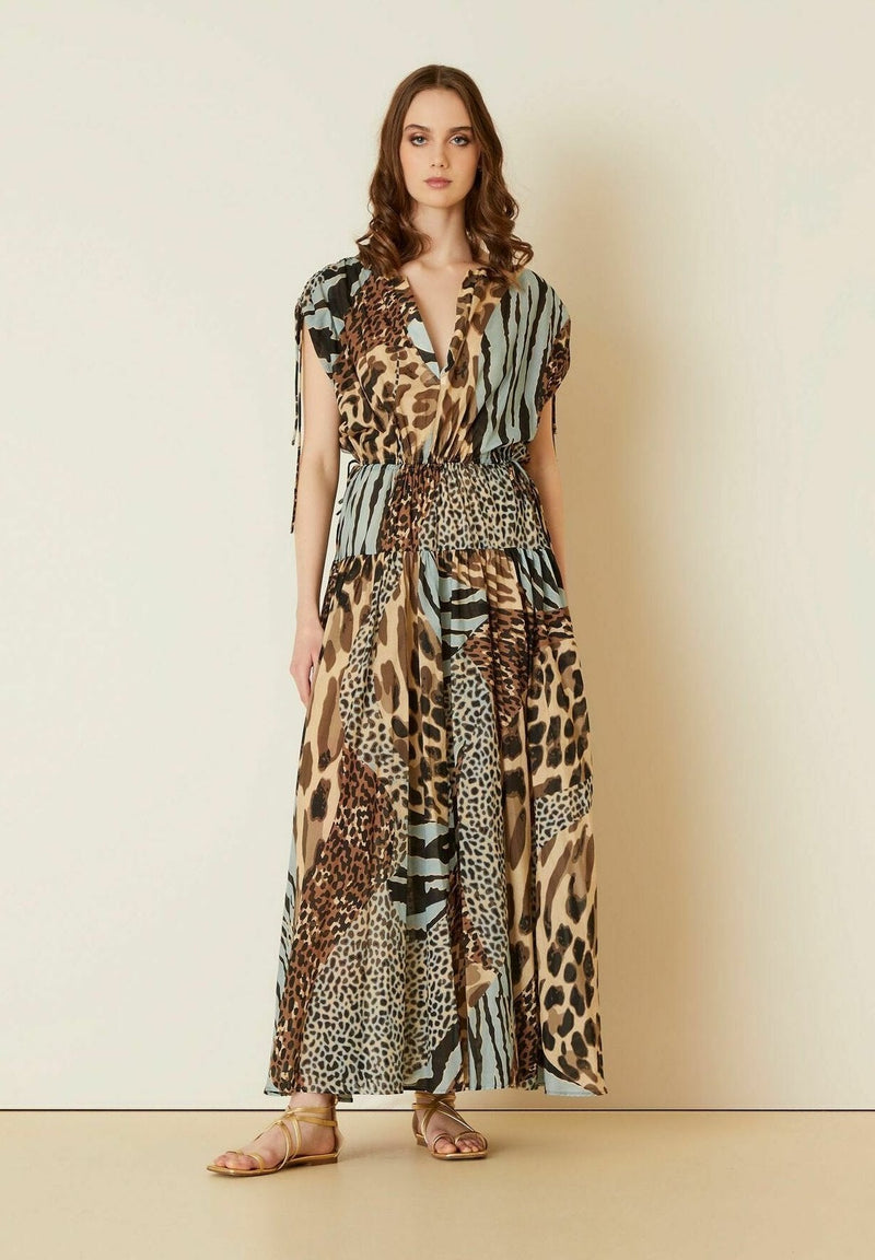 Abito lungo animalier Manila Grace
