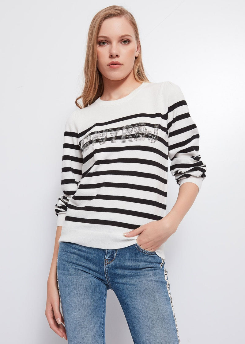 Maglia a righe con lettering
