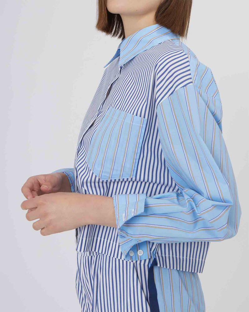 CAMICIA CON FANTASIA A CONTRASTO