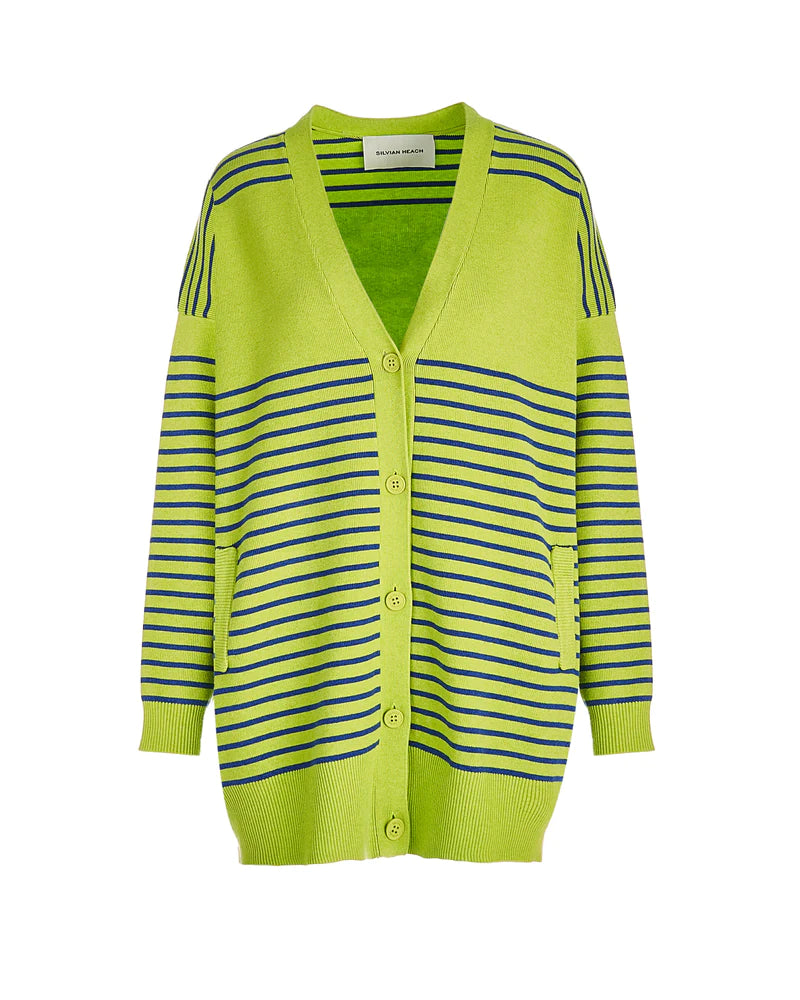 CARDIGAN A RIGHE CON BOTTONI