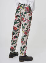 PANTALONI A VITA ALTA CON STAMPA FIORI