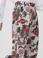PANTALONI A VITA ALTA CON STAMPA FIORI