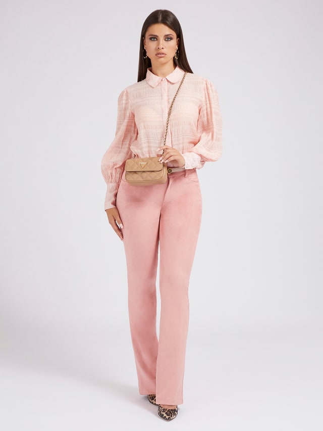 Camicia in chiffon increspato