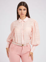 Camicia in chiffon increspato