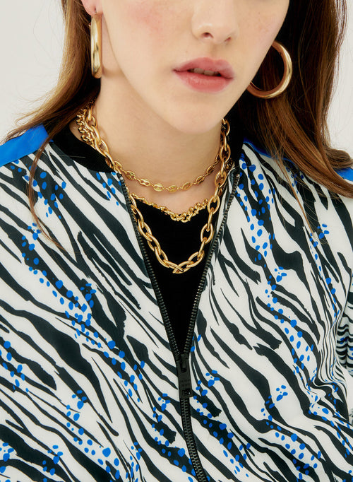 Silvian Heach - Bomber con stampa zebra e coulisse